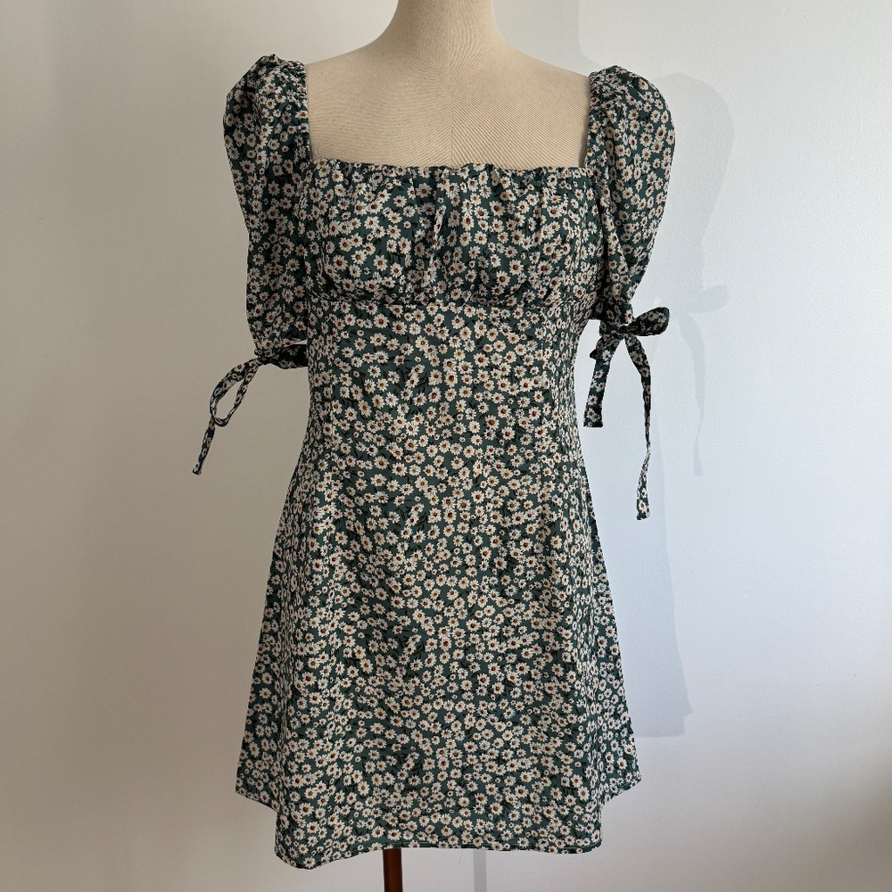 Shein Curve - Aqua Floral Midi Dress